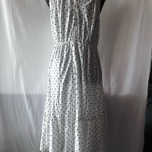 Banana Republic White and Black Polka Dot Midi Dress - Picture 2 of 8